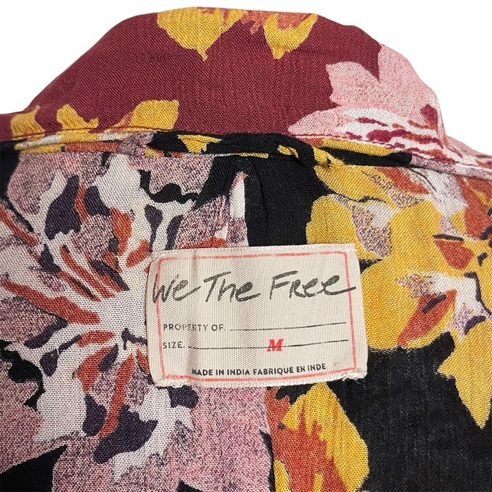 Free People We The Free Niya Floral Print Duster Jacket – Cranberry Combo (M) - Picture 7 of 12